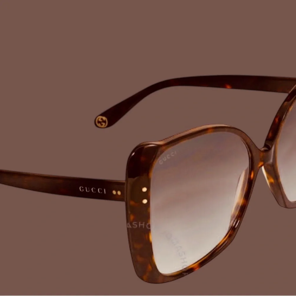 GUCCI Brown Gradient Turquoise-002 Butterfly Ladies Sunglasses | OS | Preowned - Picture 5 of 15
